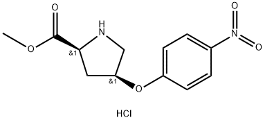 Methyl (2S,4S)-4-(4-nitrophenoxy)-2-pyrrolidinecarboxylate hydrochloride Struktur