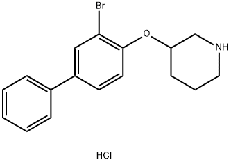 3-Bromo[1,1'-biphenyl]-4-yl 3-piperidinyl etherhydrochloride Struktur