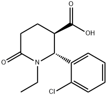 (2R,3R)-2-(2-Chloro-phenyl)-1-ethyl-6-oxo-piperidine-3-carboxylic acid Struktur