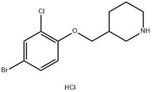 3-[(4-Bromo-2-chlorophenoxy)methyl]piperidinehydrochloride Struktur