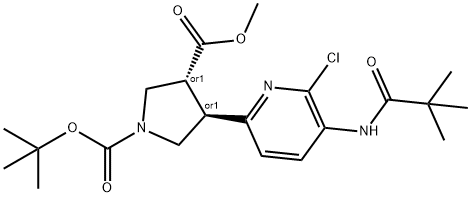 (3R,4R)-1-tert-Butyl 3-methyl 4-(6-chloro-5-pivalamidopyridin-2-yl)pyrrolidine-1,3-dicarboxylate Struktur