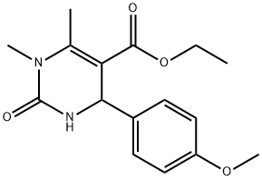 Ethyl 4-(4-methoxyphenyl)-1,6-dimethyl-2-oxo-1,2,3,4-tetrahydro-5-pyrimidinecarboxylate Struktur