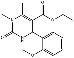 Ethyl 4-(2-methoxyphenyl)-1,6-dimethyl-2-oxo-1,2,3,4-tetrahydro-5-pyrimidinecarboxylate Struktur