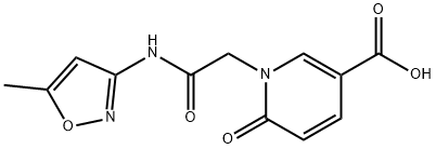 1-[(5-Methyl-isoxazol-3-ylcarbamoyl)-methyl]-6-oxo-1,6-dihydro-pyridine-3-carboxylic acid Struktur