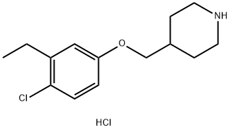 4-[(4-Chloro-3-ethylphenoxy)methyl]piperidinehydrochloride Struktur