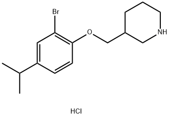 3-[(2-Bromo-4-isopropylphenoxy)methyl]piperidinehydrochloride Struktur