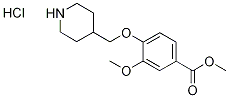 Methyl 3-methoxy-4-(piperidin-4-ylmethoxy)-benzoate hydrochloride Struktur