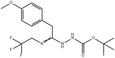 N'-[2-(4-Methoxyphenyl)-1-(2,2,2-trifluoroethylami no)ethylidene]hydrazinecarboxylic acid tert-butyl Struktur