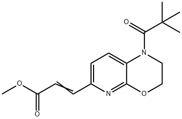 (E)-Methyl 3-(1-pivaloyl-2,3-dihydro-1H-pyrido[2,3-b][1,4]oxazin-6-yl)acrylate Struktur