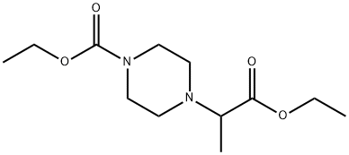 Ethyl 4-(2-ethoxy-1-methyl-2-oxoethyl)piperazine-1-carboxylate Struktur