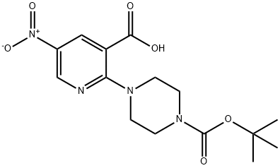 2-[4-(tert-Butoxycarbonyl)piperazino]-5-nitronicotinic acid Struktur