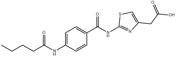 (2-{[4-(Pentanoylamino)benzoyl]amino}-1,3-thiazol-4-yl)acetic acid Struktur