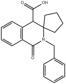 2'-Benzyl-1'-oxo-1',4'-dihydro-2'H-spiro[cyclo-pentane-1,3'-isoquinoline]-4'-carboxylic acid Struktur