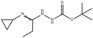 N'-[1-Cyclopropylaminopropylidene]-hydrazinecarboxylic acid tert-butyl ester Struktur