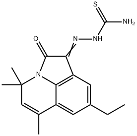 (1E)-8-Ethyl-4,4,6-trimethyl-4H-pyrrolo[3,2,1-ij]-quinoline-1,2-dione 1-thiosemicarbazone Struktur