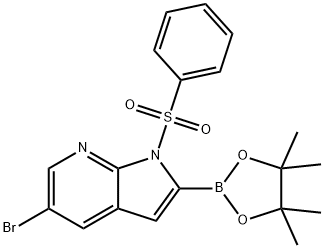 5-Bromo-1-(phenylsulfonyl)-2-(4,4,5,5-tetramethyl-1,3,2-dioxaborolan-2-yl)-1H-pyrrolo[2,3-b]pyridine Struktur