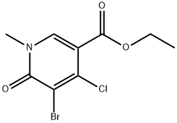 Ethyl 5-bromo-4-chloro-1-methyl-6-oxo-1,6-dihydropyridine-3-carboxylate Struktur