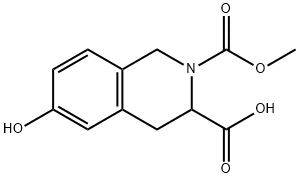 6-Hydroxy-2-(methoxycarbonyl)-1,2,3,4-tetrahydro-isoquinoline-3-carboxylic acid Struktur