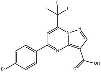 5-(4-BROMOPHENYL)-7-(TRIFLUOROMETHYL)PYRAZOLO[1,5-A]PYRIMIDINE-3-CARBOXYLIC ACID Struktur