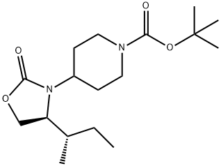 tert-butyl 4-{(4s)-4-[(1s)-1-methylpropyl]-2-oxo-1,3-oxazolidin-3-yl}piperidine-1-carboxylate Struktur