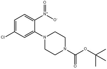 tert-butyl 4-(5-chloro-2-nitrophenyl)tetrahydro-1(2H)-pyrazinecarboxylate Struktur