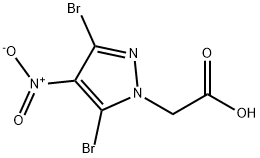 2-(3,5-dibromo-4-nitro-1H-pyrazol-1-yl)acetic acid Struktur