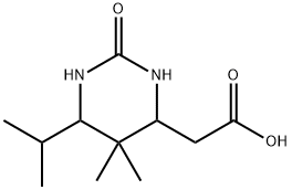 (6-Isopropyl-5,5-dimethyl-2-oxohexahydropyrimidin-4-yl)acetic acid Struktur