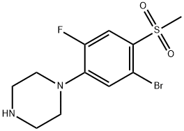 1-[(2-Fluoro-5-bromo-4-methylsulfonyl)phenyl]-piperazine Struktur