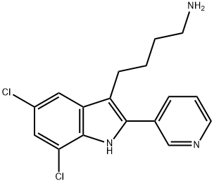 4-(5,7-Dichloro-2-pyridin-3-yl-1H-indol-3-yl)-butan-1-amine Struktur