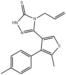 4-Allyl-5-[5-methyl-4-(4-methylphenyl)thien-3-yl]-4H-1,2,4-triazole-3-thiol Struktur