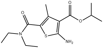 Isopropyl 2-amino-5-[(diethylamino)carbonyl]-4-methylthiophene-3-carboxylate Struktur