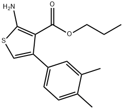 Propyl 2-amino-4-(3,4-dimethylphenyl)thiophene-3-carboxylate Struktur