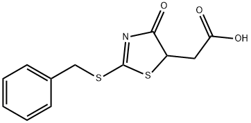 [2-(benzylthio)-4-oxo-4,5-dihydro-1,3-thiazol-5-yl]acetic acid Struktur