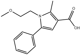 1-(2-methoxyethyl)-2-methyl-5-phenyl-1H-pyrrole-3-carboxylic acid Struktur