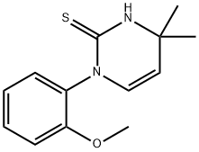 1-(2-methoxyphenyl)-4,4-dimethyl-1,4-dihydropyrimidine-2-thiol Struktur