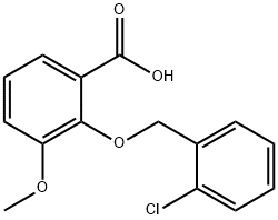 2-[(2-chlorobenzyl)oxy]-3-methoxybenzoic acid Struktur