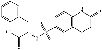 2-{[(2-oxo-1,2,3,4-tetrahydroquinolin-6-yl)sulfonyl]amino}-3-phenylpropanoic acid Struktur