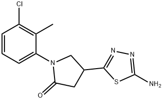 4-(5-amino-1,3,4-thiadiazol-2-yl)-1-(3-chloro-2-methylphenyl)pyrrolidin-2-one Struktur