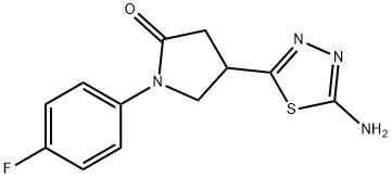 4-(5-amino-1,3,4-thiadiazol-2-yl)-1-(4-fluorophenyl)pyrrolidin-2-one Struktur