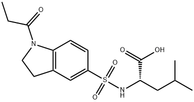 4-methyl-2-{[(1-propionyl-2,3-dihydro-1H-indol-5-yl)sulfonyl]amino}pentanoic acid Struktur