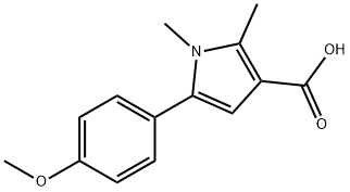 5-(4-methoxyphenyl)-1,2-dimethyl-1H-pyrrole-3-carboxylic acid Struktur