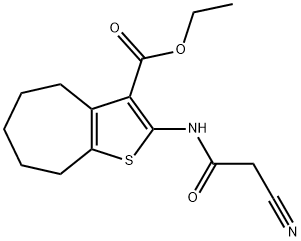 ethyl 2-[(cyanoacetyl)amino]-5,6,7,8-tetrahydro-4H-cyclohepta[b]thiophene-3-carboxylate Struktur