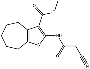 methyl 2-[(cyanoacetyl)amino]-5,6,7,8-tetrahydro-4H-cyclohepta[b]thiophene-3-carboxylate Struktur