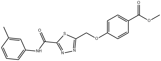 methyl 4-[(5-{[(3-methylphenyl)amino]carbonyl}-1,3,4-thiadiazol-2-yl)methoxy]benzoate Struktur