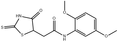 N-(2,5-dimethoxyphenyl)-2-(2-mercapto-4-oxo-4,5-dihydro-1,3-thiazol-5-yl)acetamide Struktur