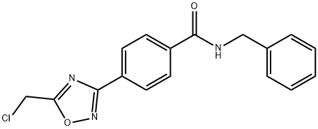 N-benzyl-4-[5-(chloromethyl)-1,2,4-oxadiazol-3-yl]benzamide Struktur