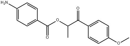 2-(4-methoxyphenyl)-1-methyl-2-oxoethyl 4-aminobenzoate Struktur