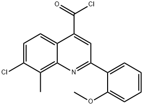 7-chloro-2-(2-methoxyphenyl)-8-methylquinoline-4-carbonyl chloride Struktur