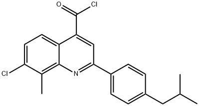 7-chloro-2-(4-isobutylphenyl)-8-methylquinoline-4-carbonyl chloride Struktur