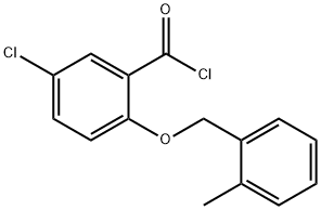 5-chloro-2-[(2-methylbenzyl)oxy]benzoyl chloride Struktur